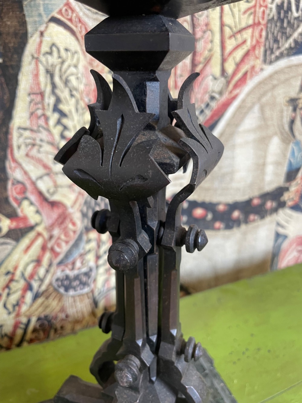 Large wrought iron Gothic style candlestick  View VIII