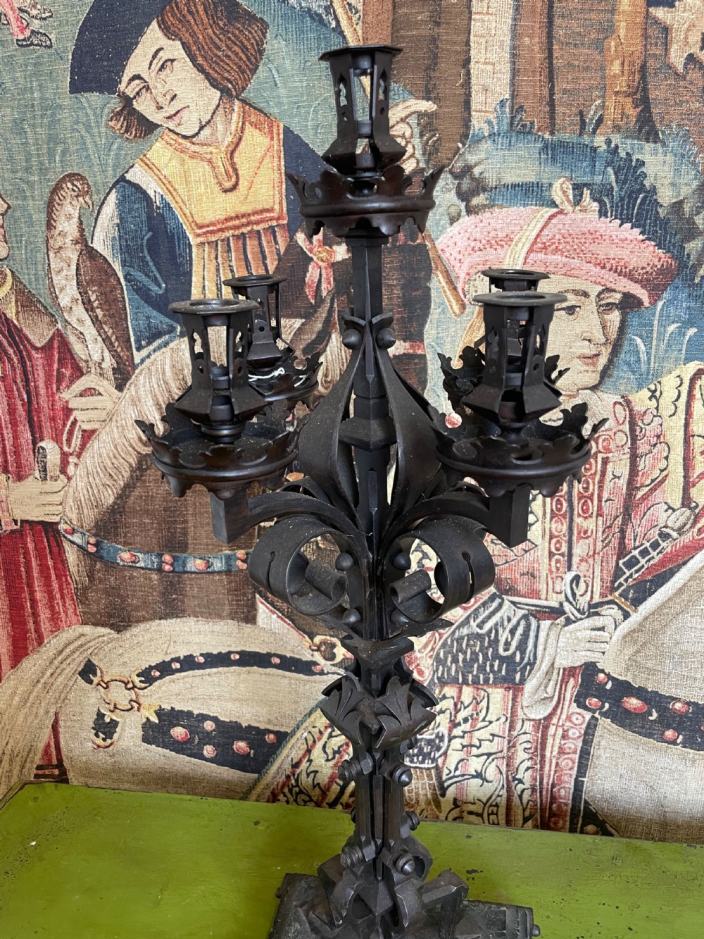Large wrought iron Gothic style candlestick  View IX
