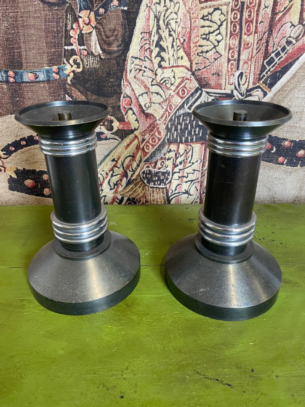 Pair of Art Deco Candlesticks 