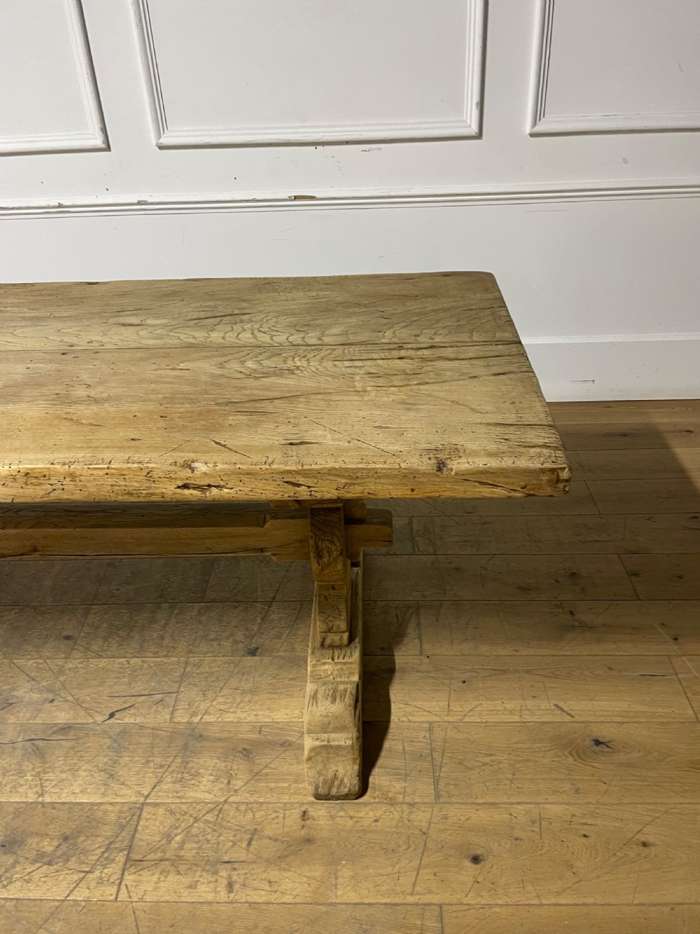 Raw oak 19th century refectory table  View II