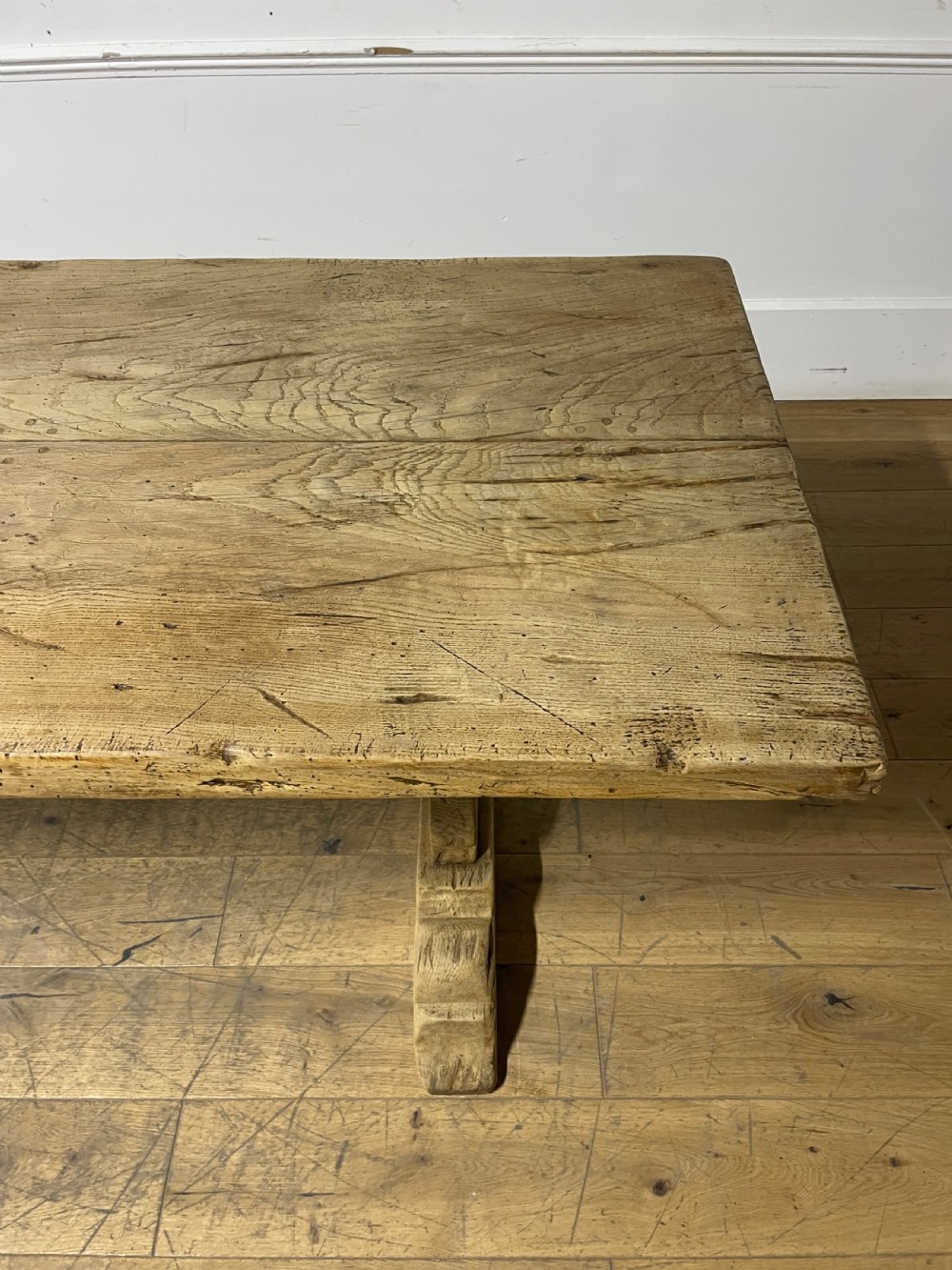 Raw oak 19th century refectory table  View III