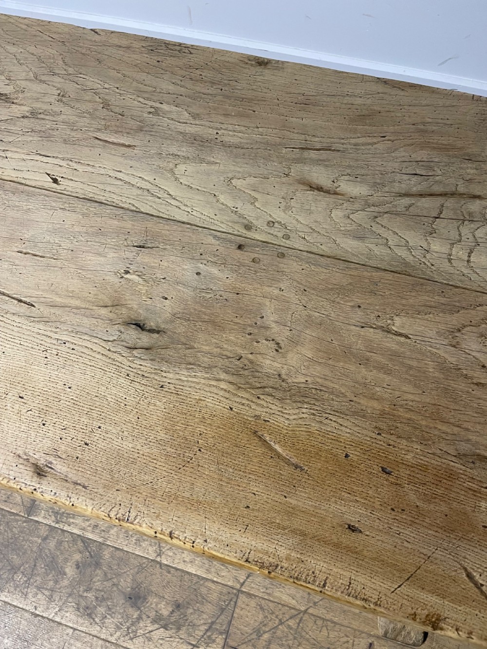 Raw oak 19th century refectory table  View VI