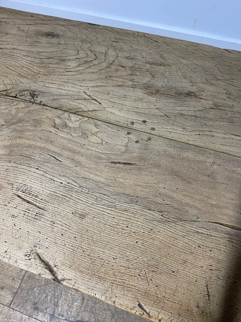 Raw oak 19th century refectory table  View VII