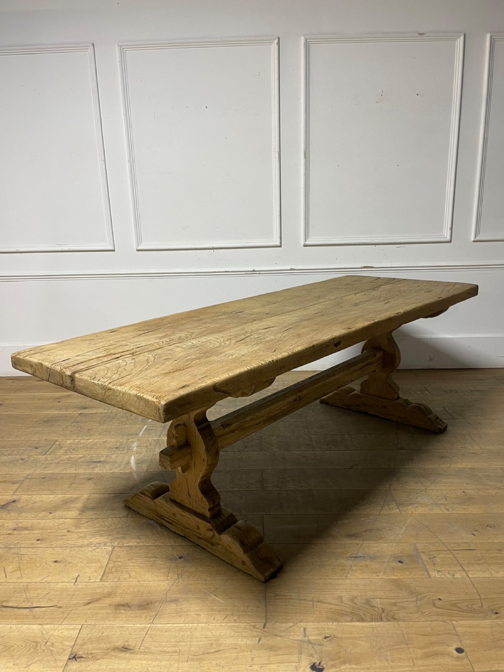 Raw oak 19th century refectory table  View XI