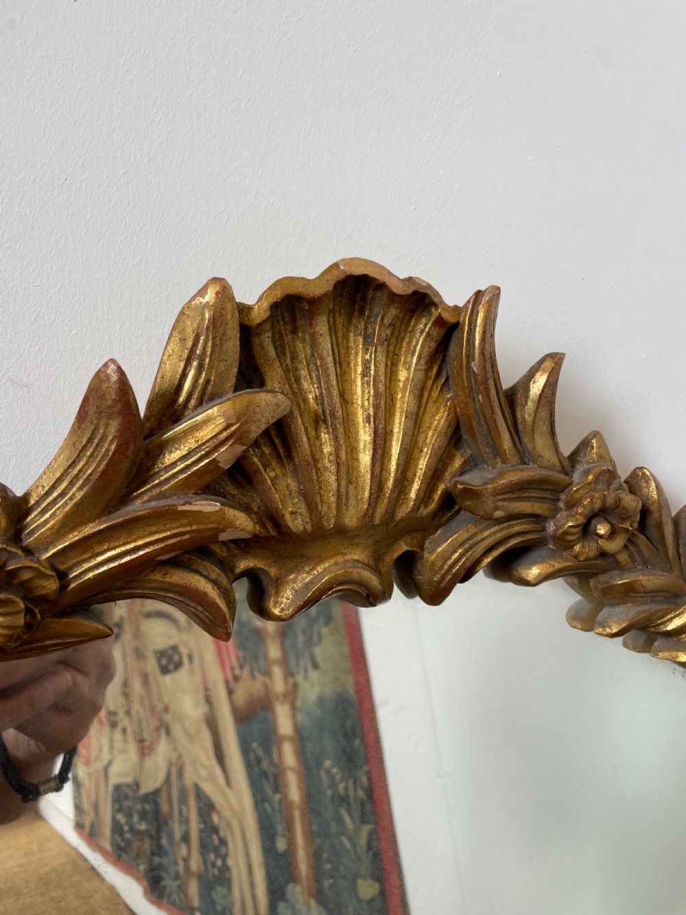 1930’s Italian carved wood mirror  View X