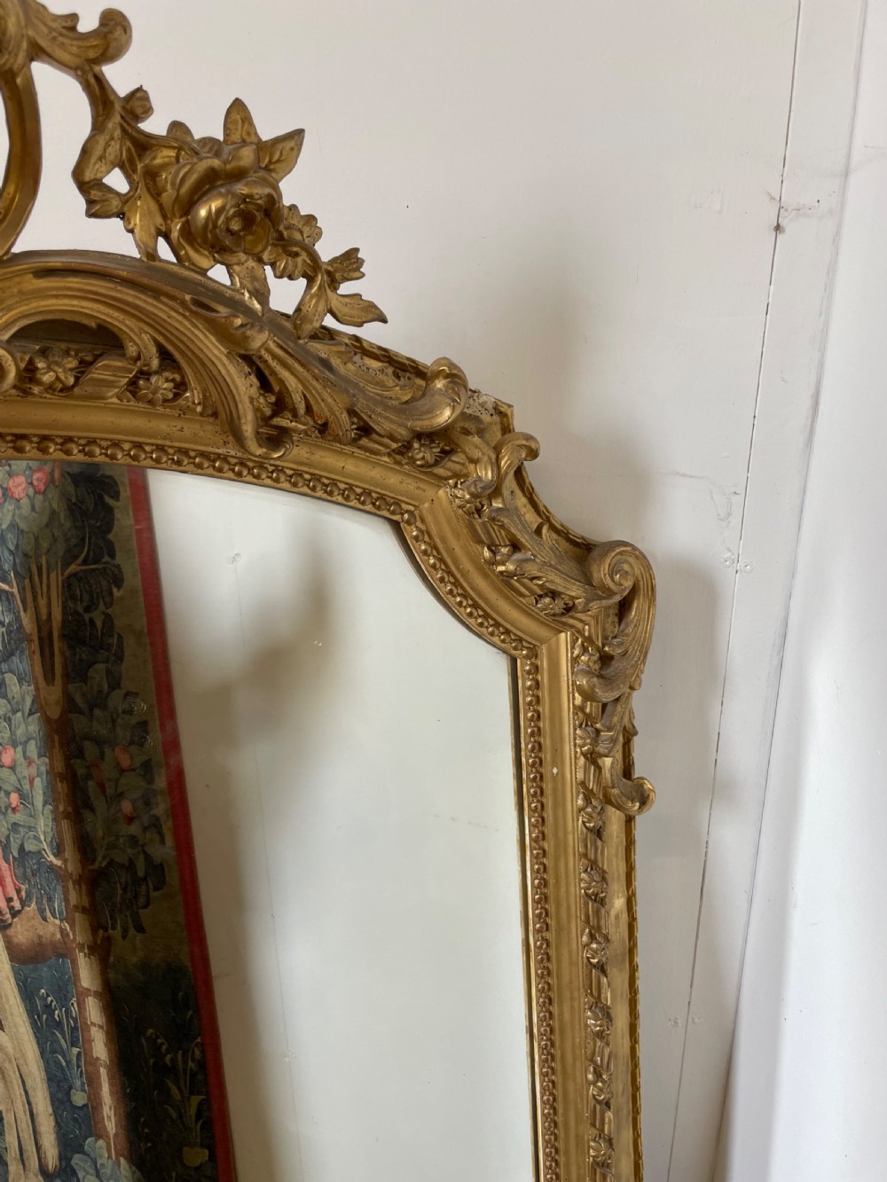 Large 19th century gilded over mantle shell motif   View III