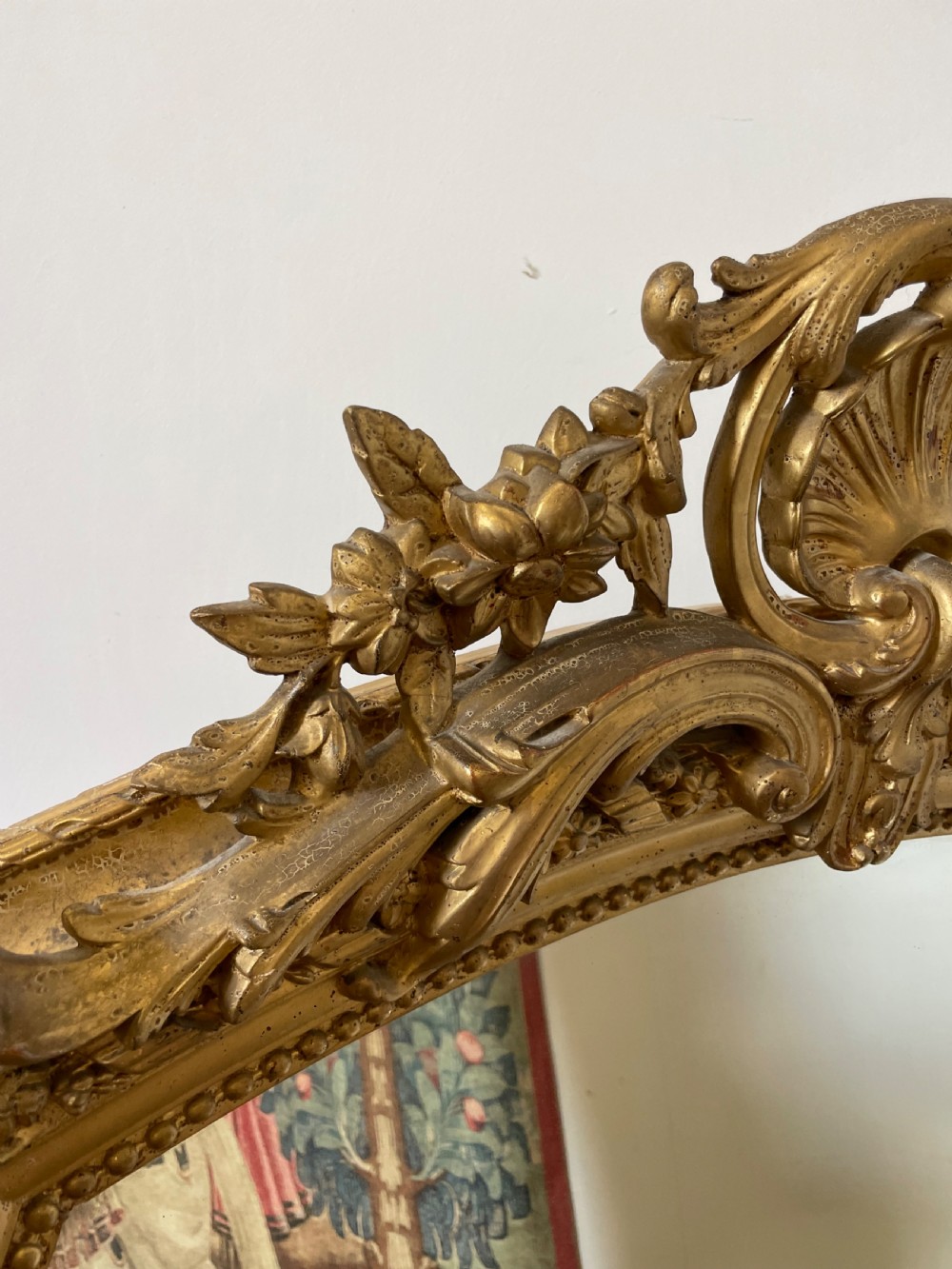Large 19th century gilded over mantle shell motif   View IV