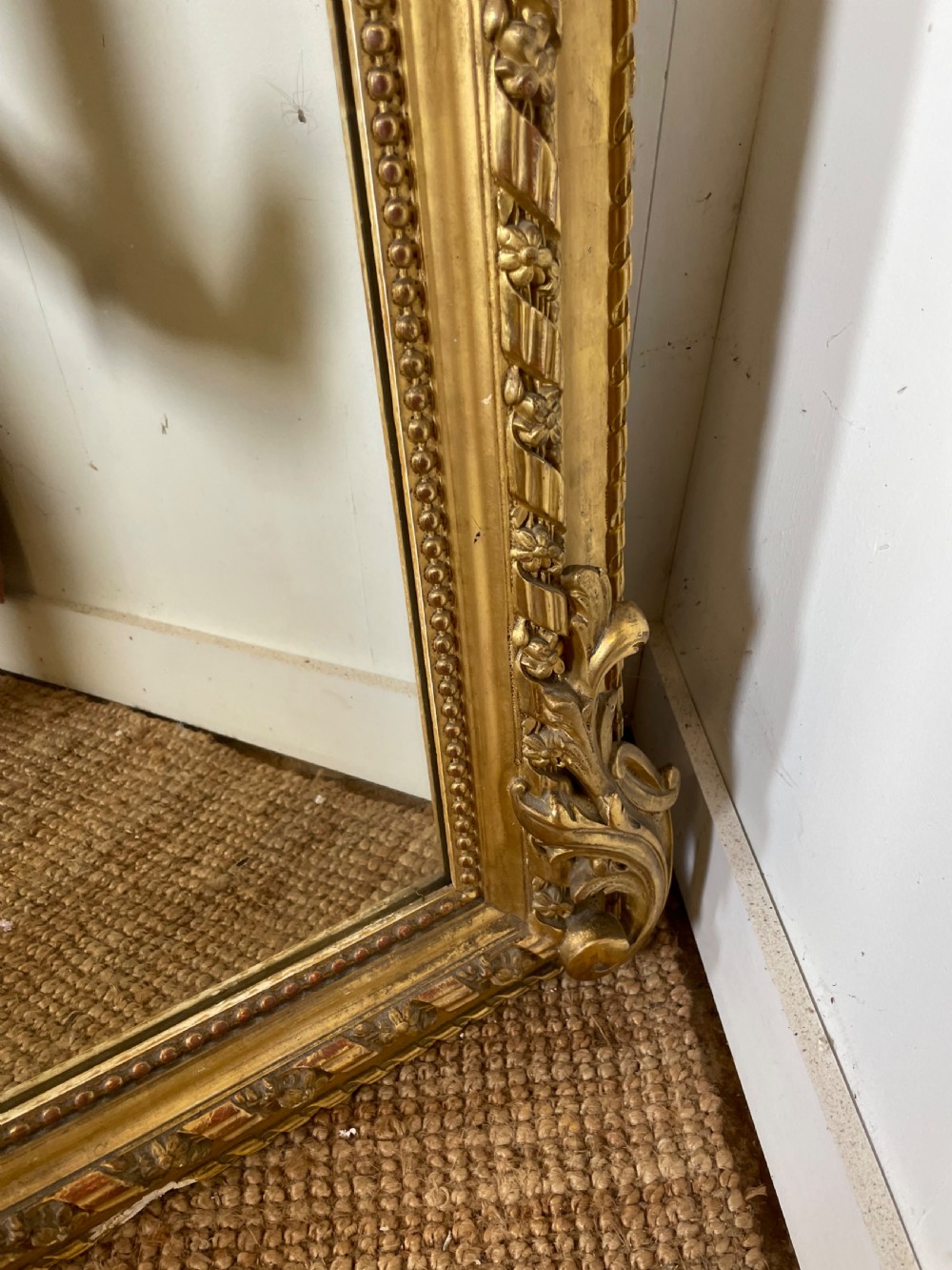 Large 19th century gilded over mantle shell motif   View X