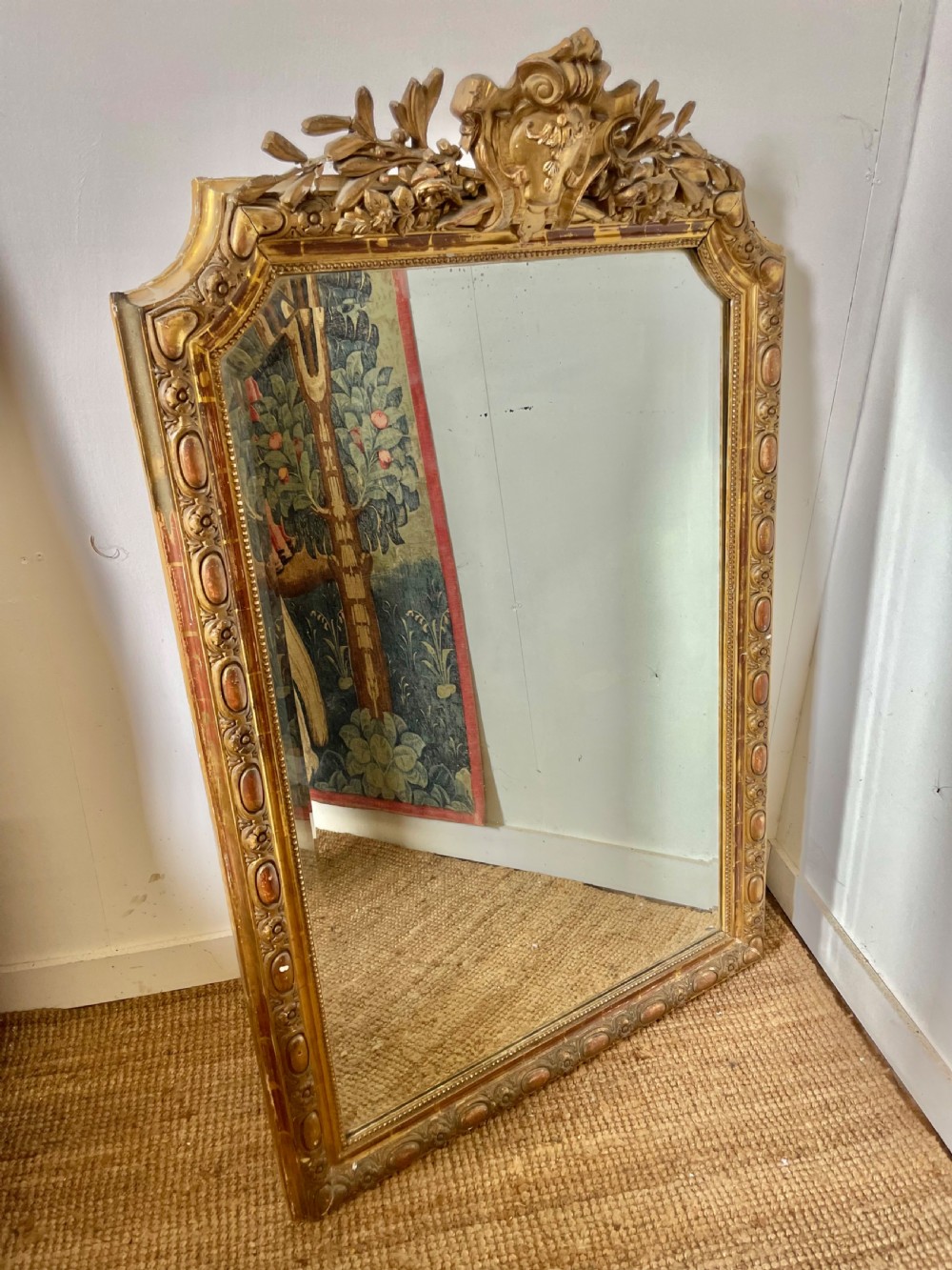 Decorative 19th century gilded over mantle 