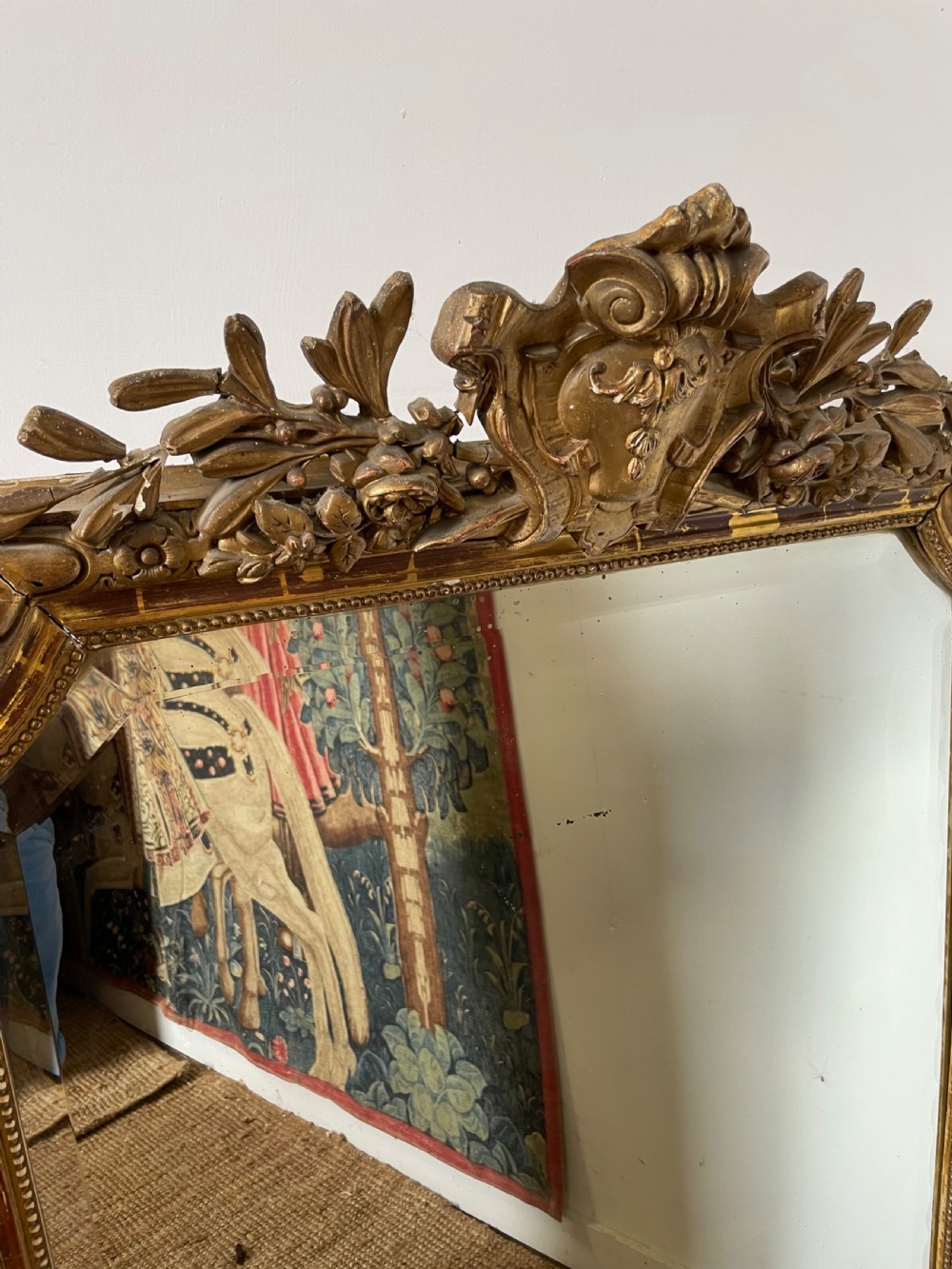 Decorative 19th century gilded over mantle  View III