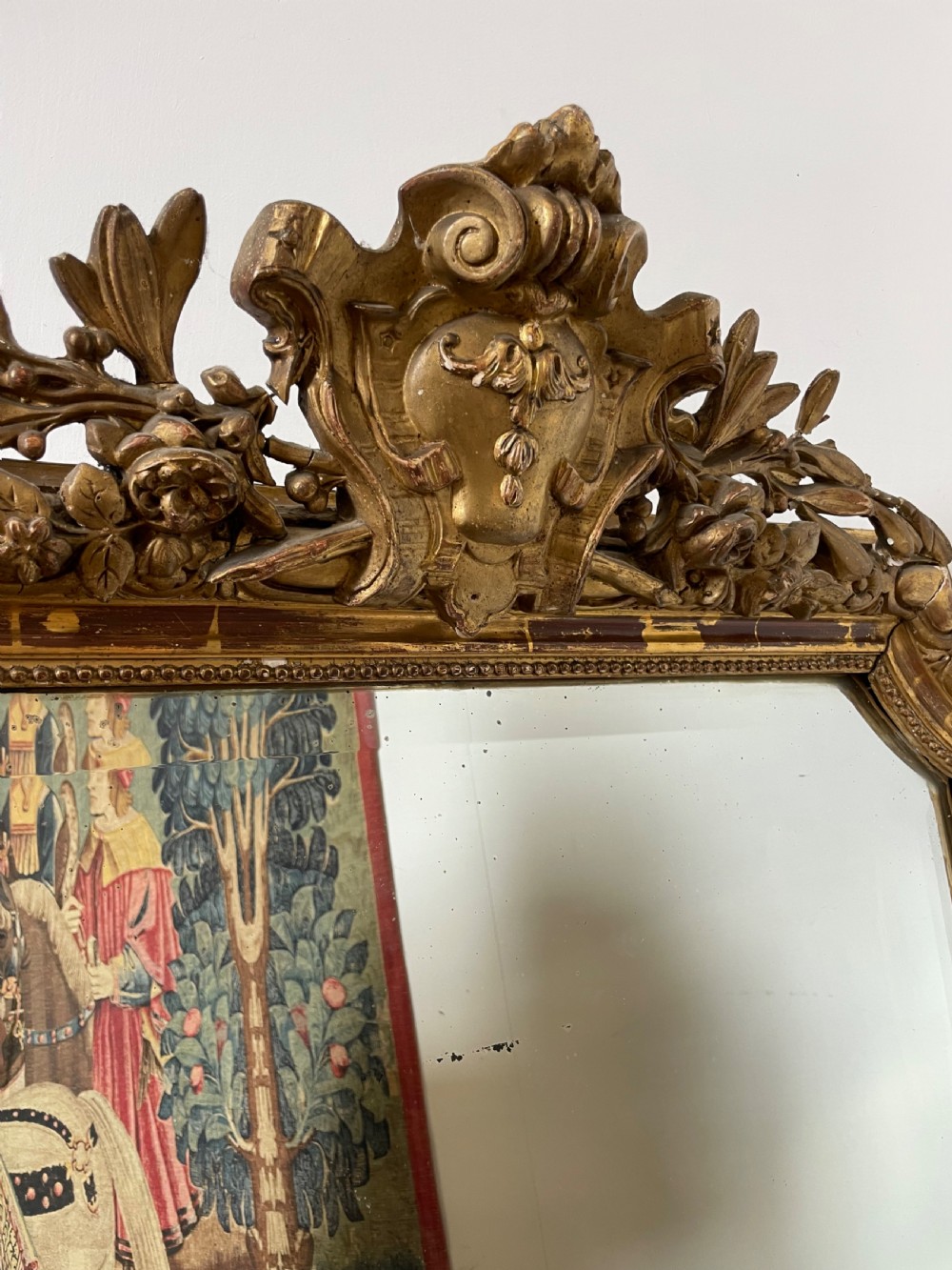 Decorative 19th century gilded over mantle  View XIII