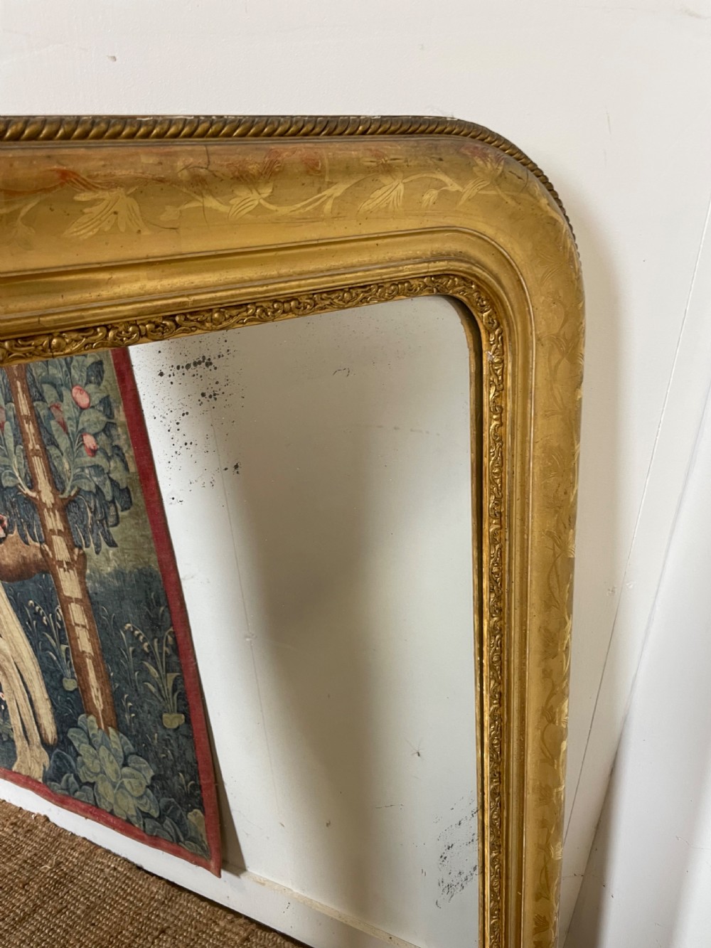 Lovely 19th century arched topped gilded over mantle  View III