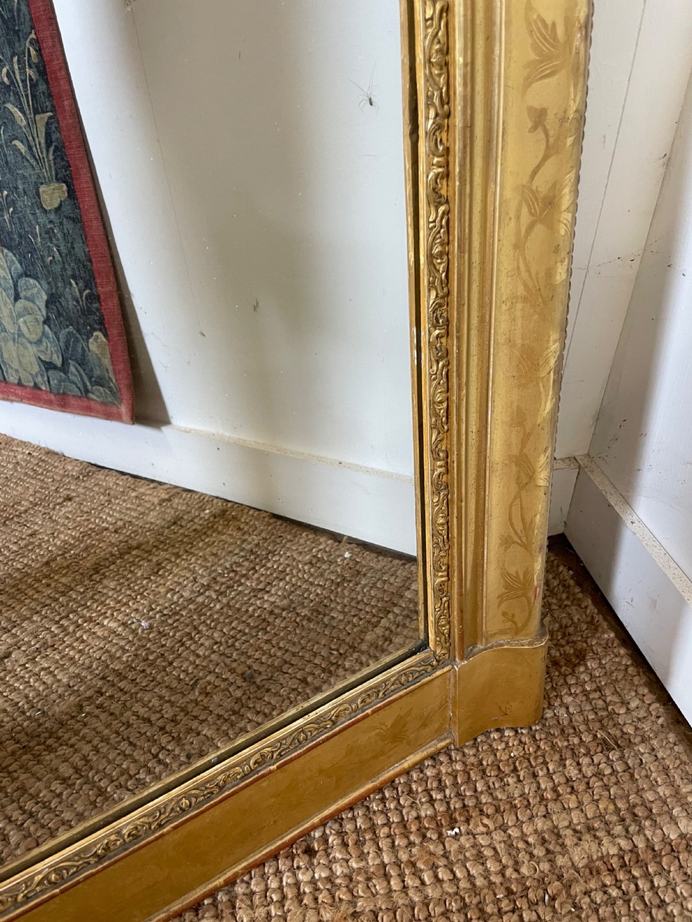 Lovely 19th century arched topped gilded over mantle  View V