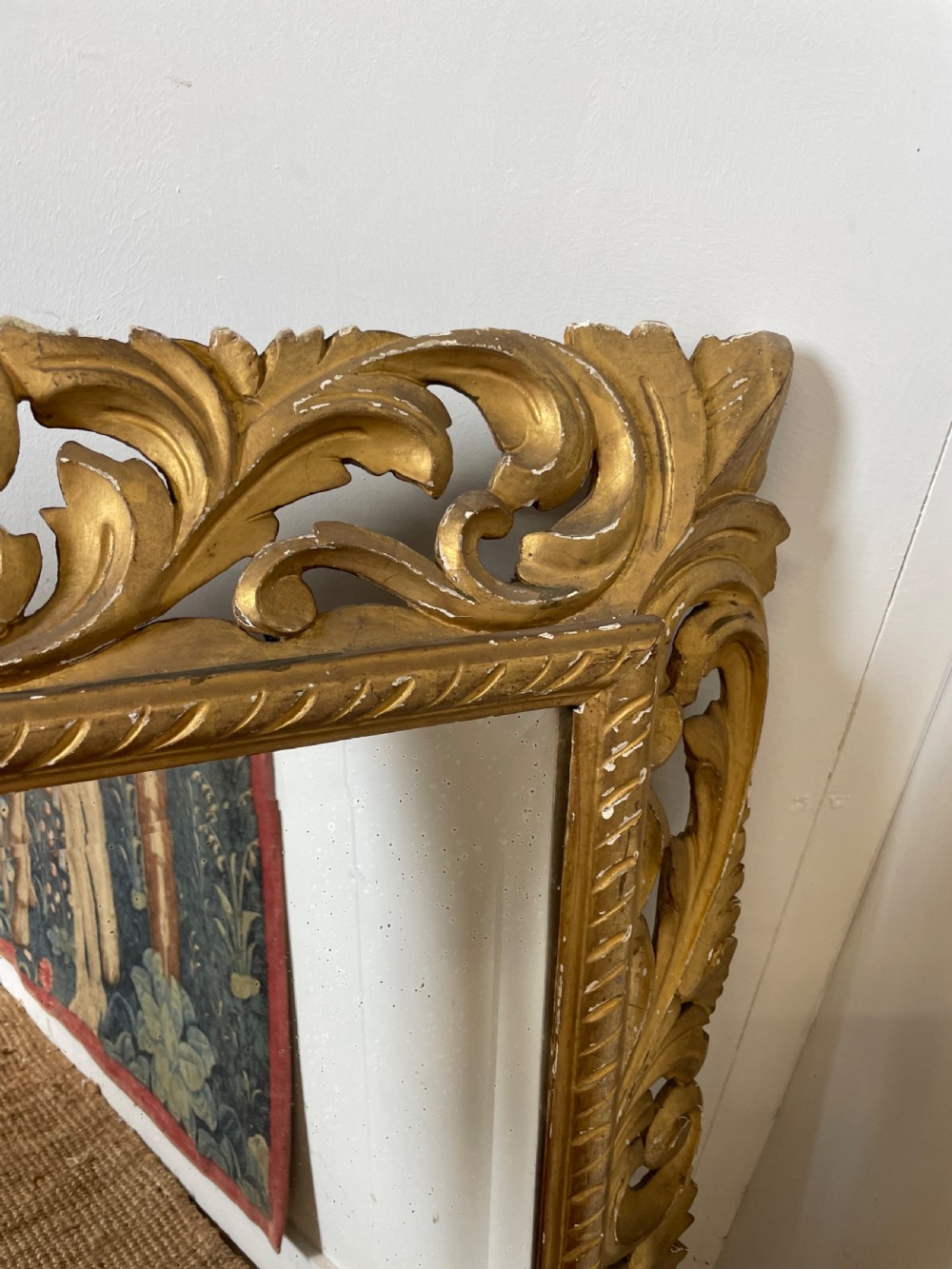 19th century carved wood gilded mirror  View III
