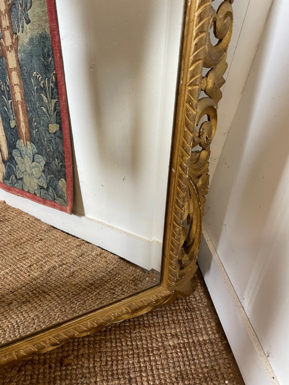 19th century carved wood gilded mirror  View VI