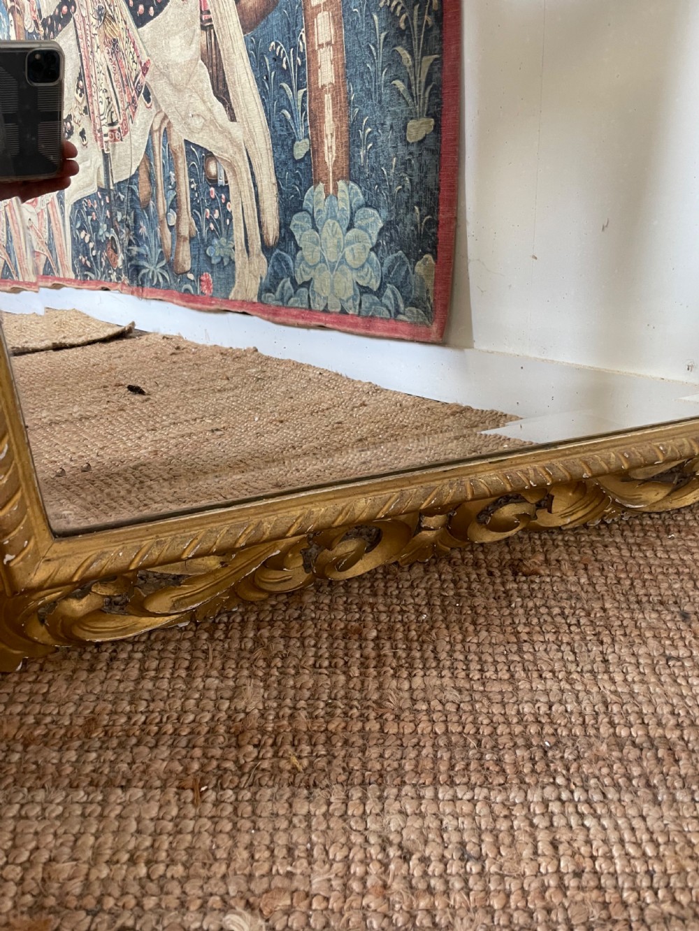 19th century carved wood gilded mirror  View VII