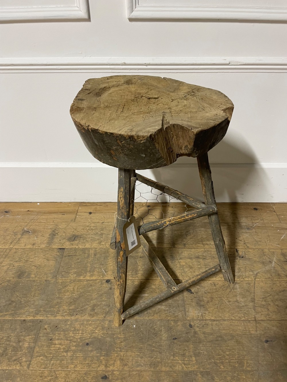 19th century rustic oak chopping block