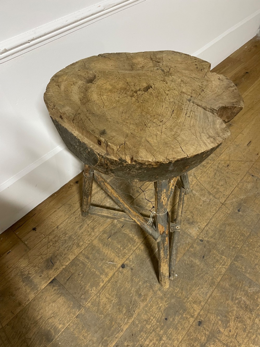 19th century rustic oak chopping block View III