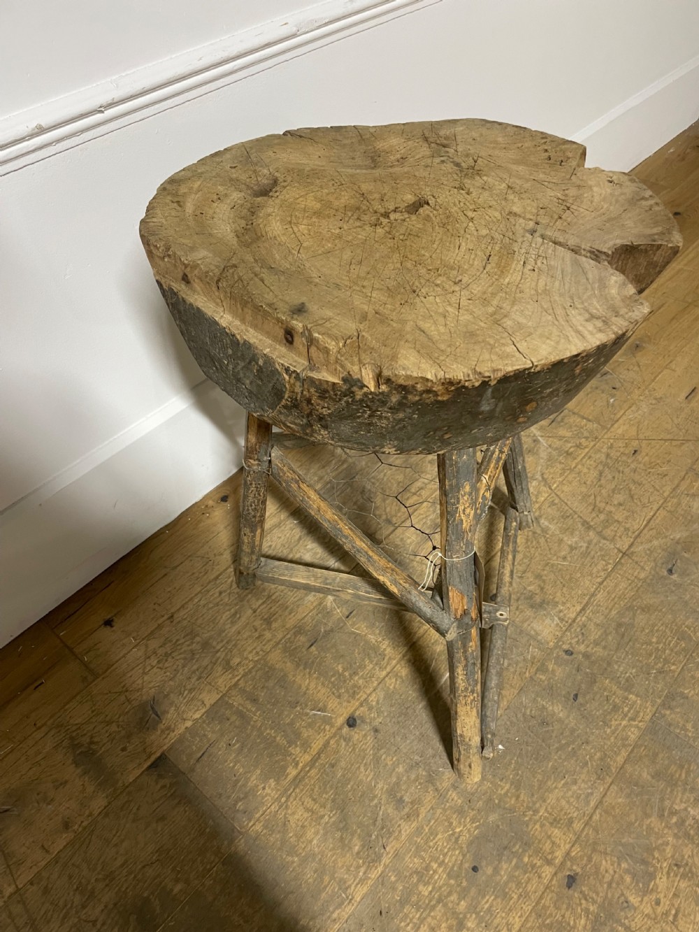 19th century rustic oak chopping block View IV