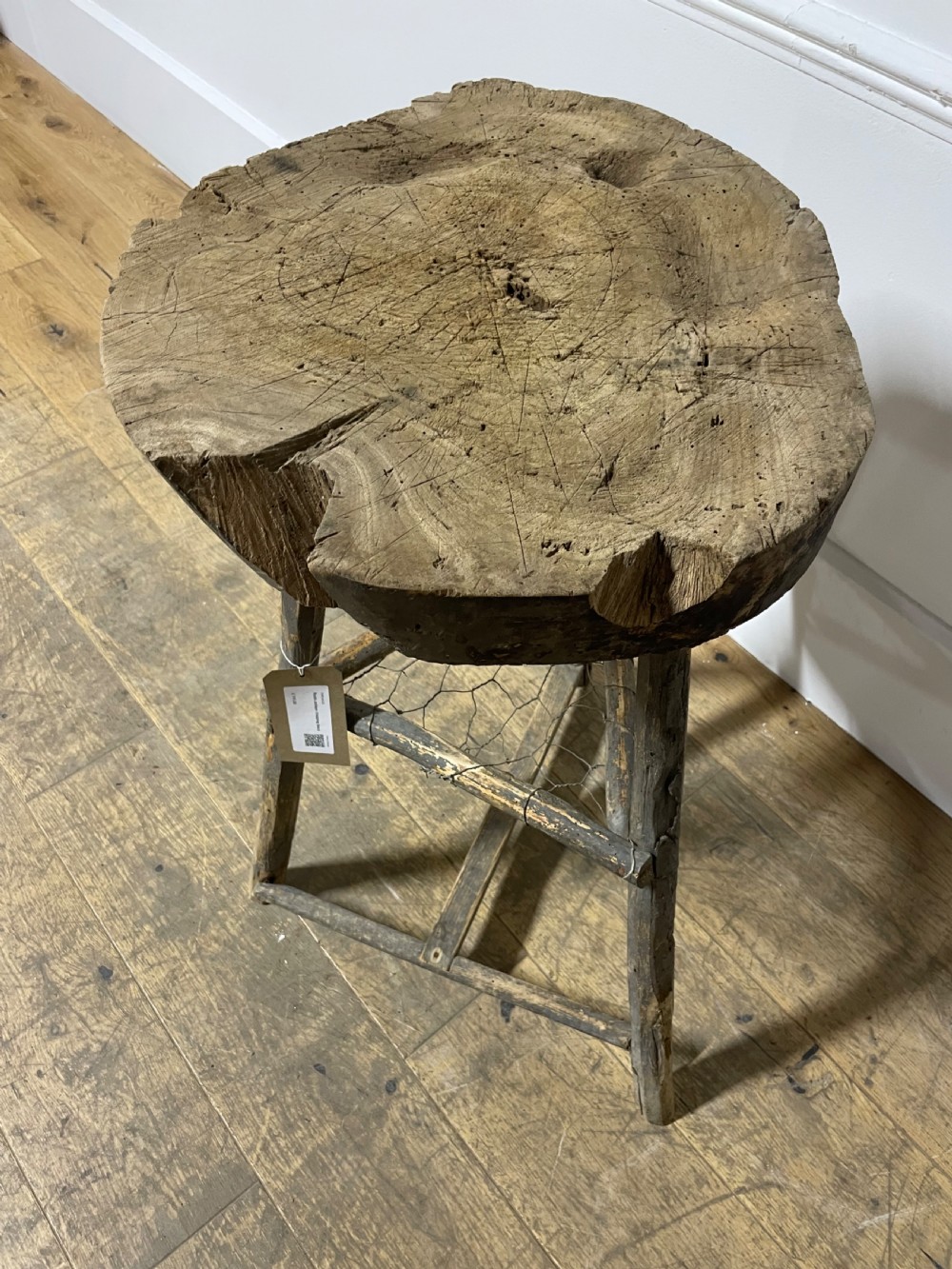 19th century rustic oak chopping block View VI