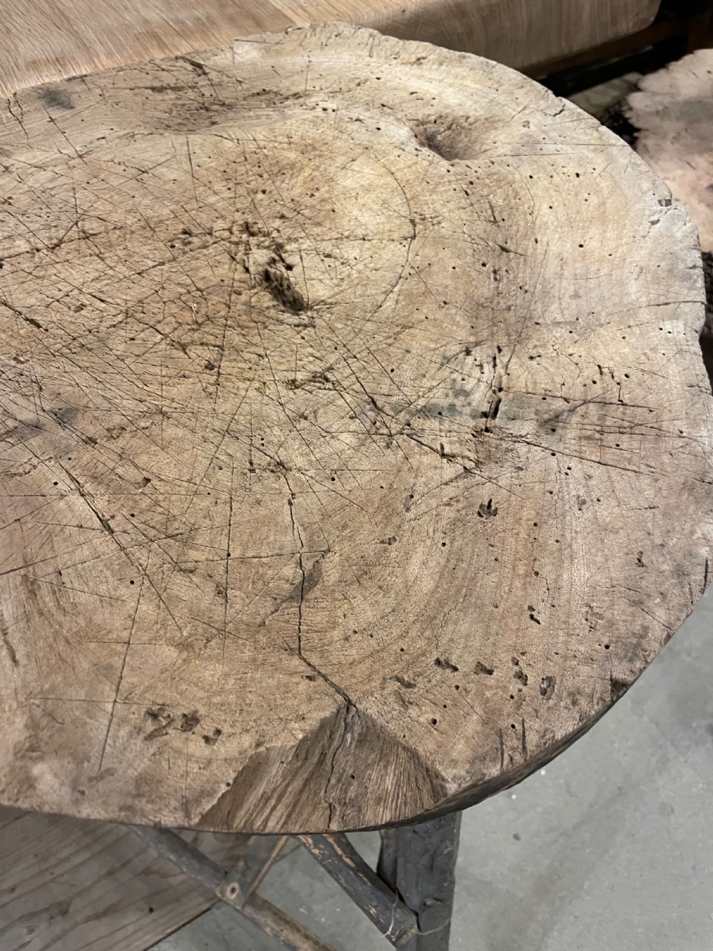 19th century rustic oak chopping block View VII