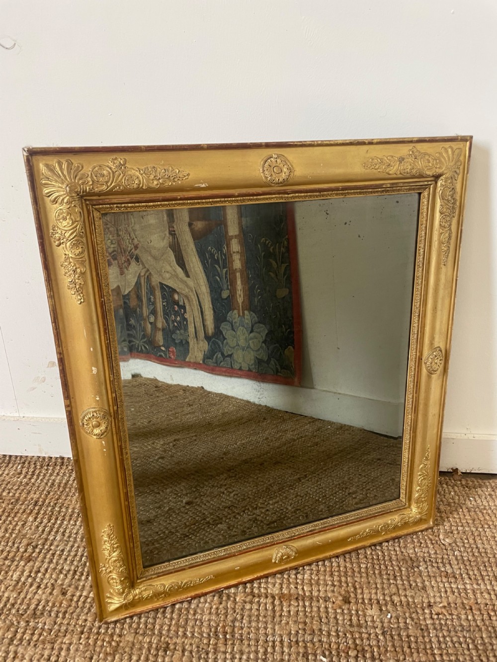 19th century gilded wall mirror , neat size