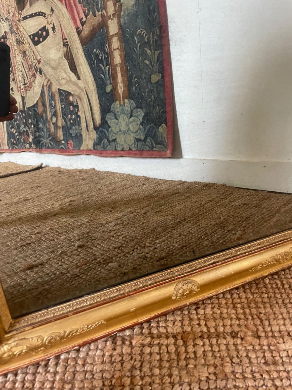 19th century gilded wall mirror , neat size View VI