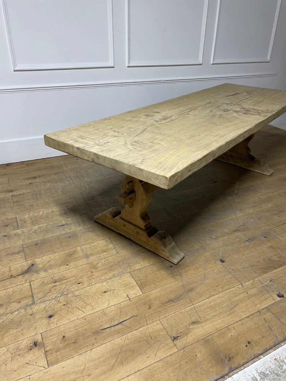 Single planked oak Farmhouse table / refectory table 2.5 meters  View XI