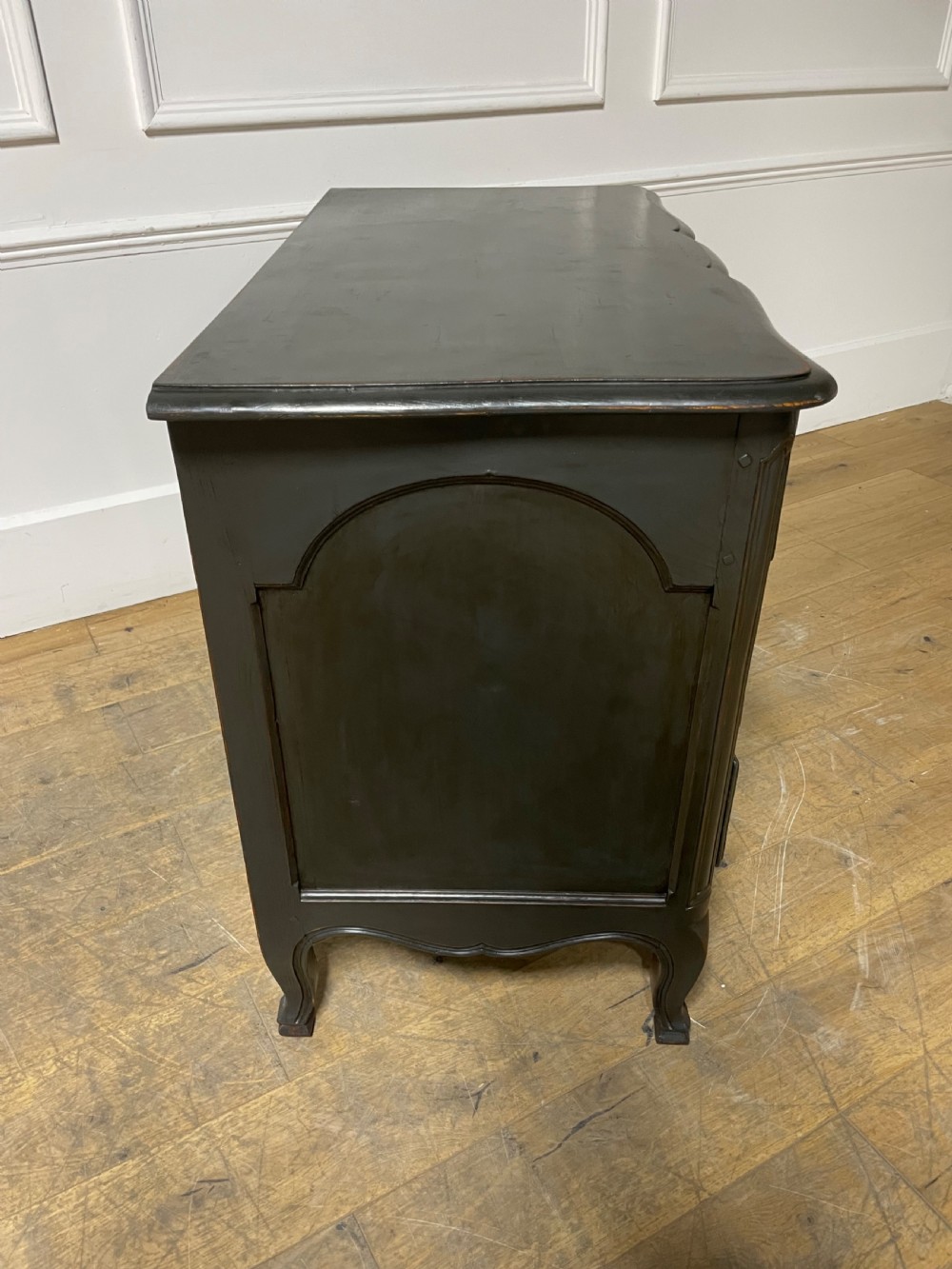 Louis XVI style slate grey painted commode View II