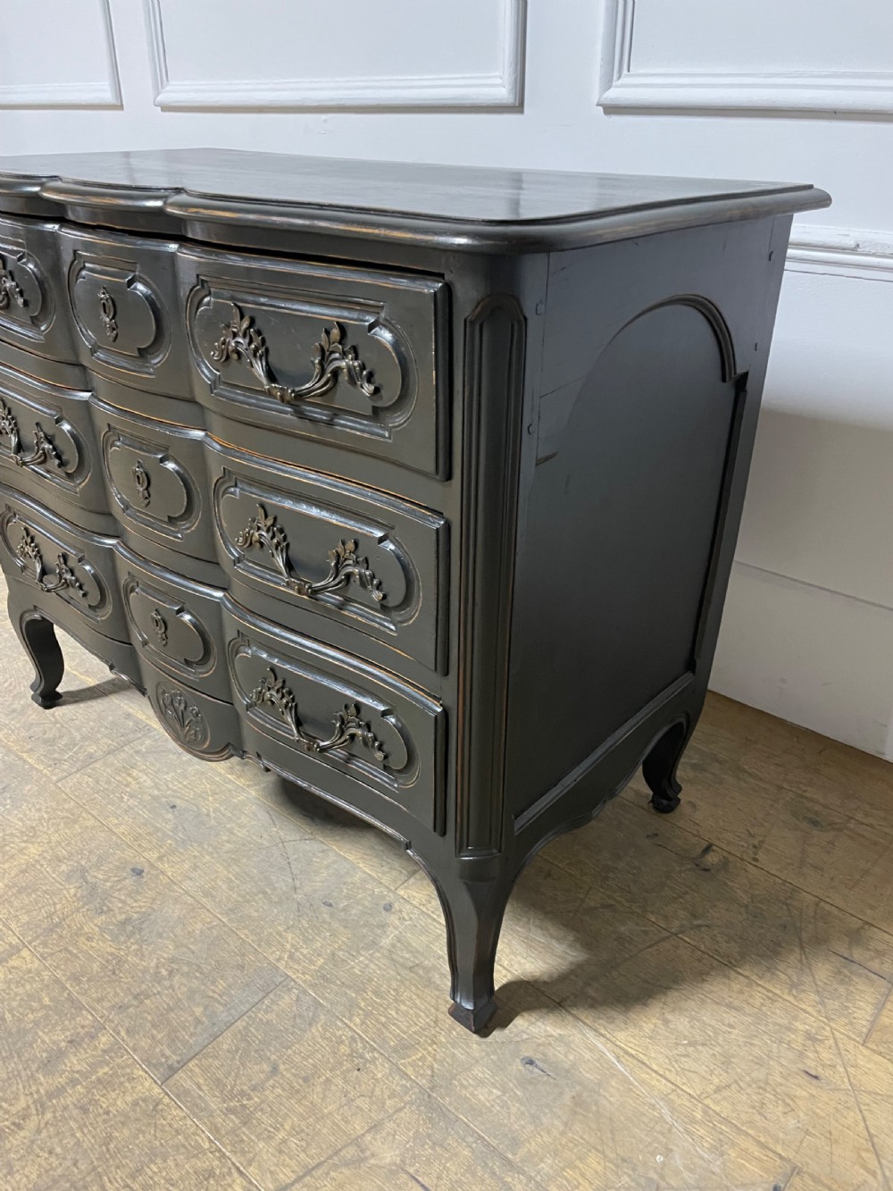 Louis XVI style slate grey painted commode View IV