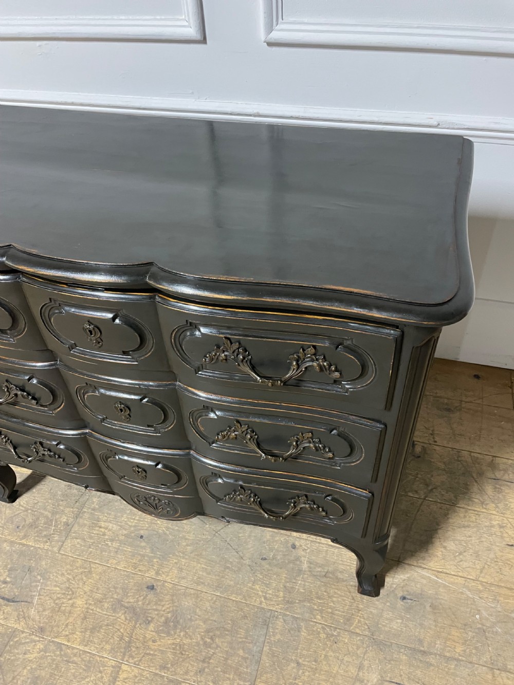 Louis XVI style slate grey painted commode View VI
