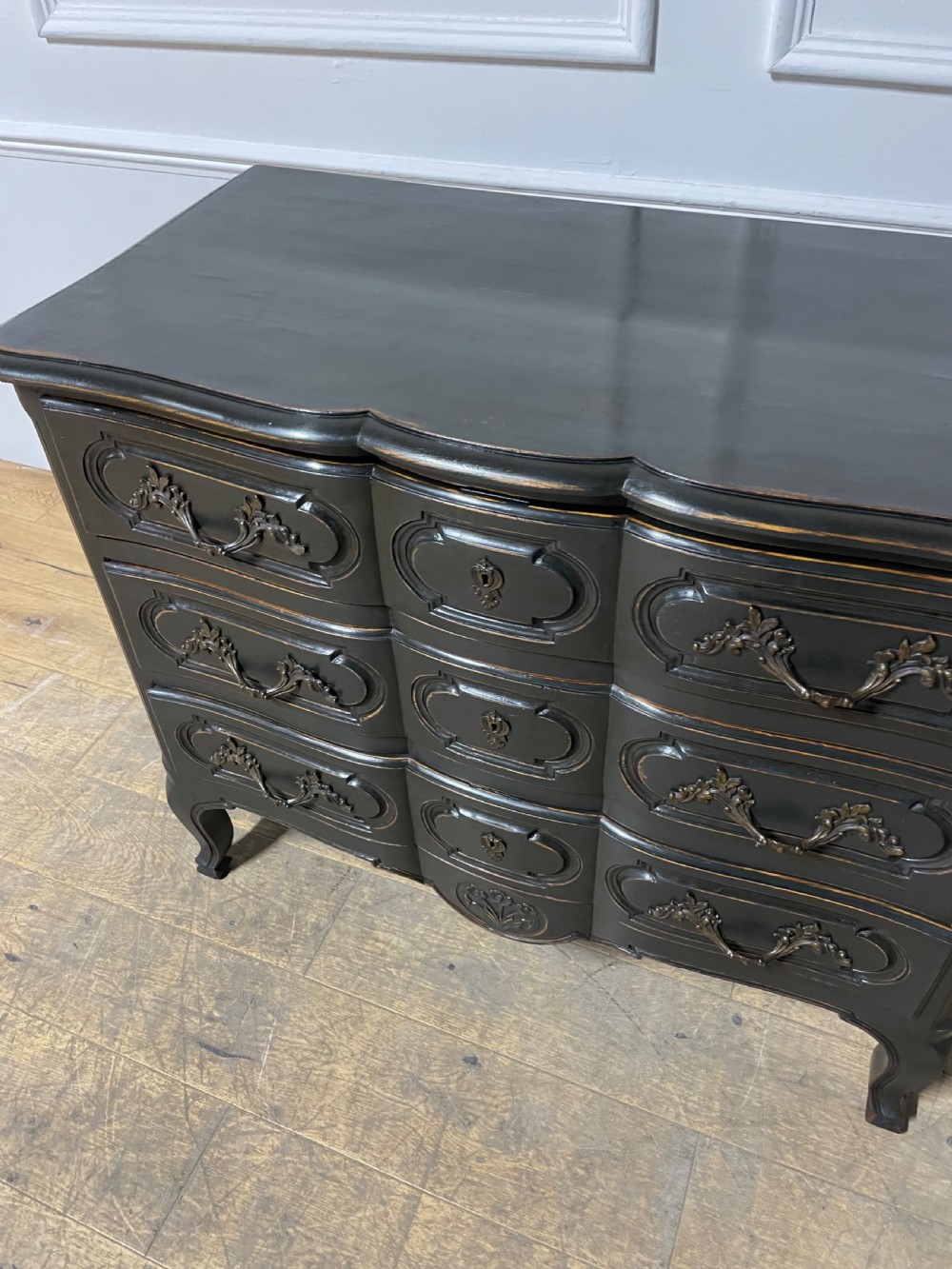 Louis XVI style slate grey painted commode View VII