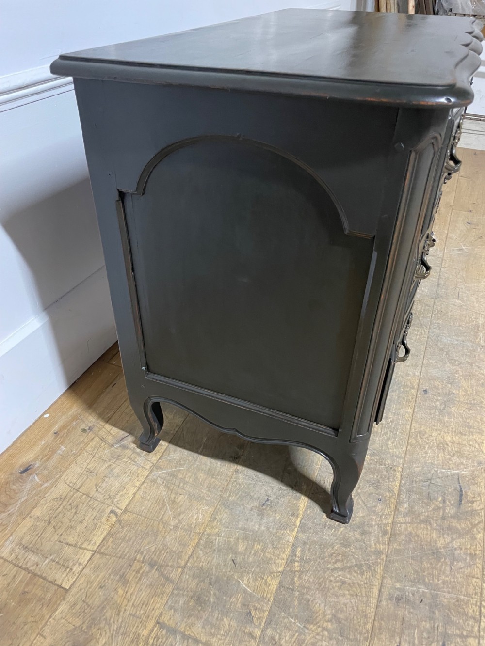 Louis XVI style slate grey painted commode View IX