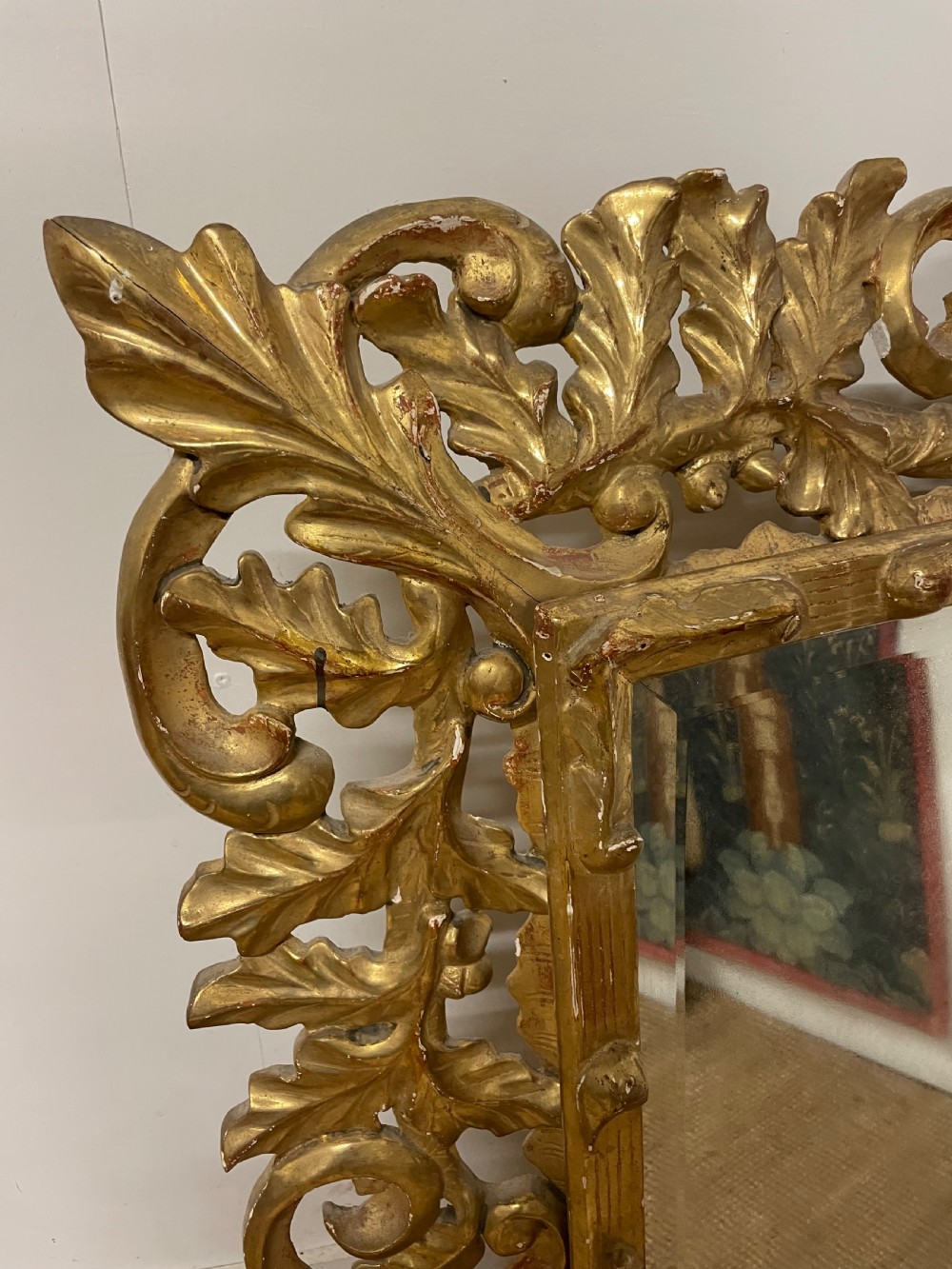 19th century carved wood gilt mirror  View III