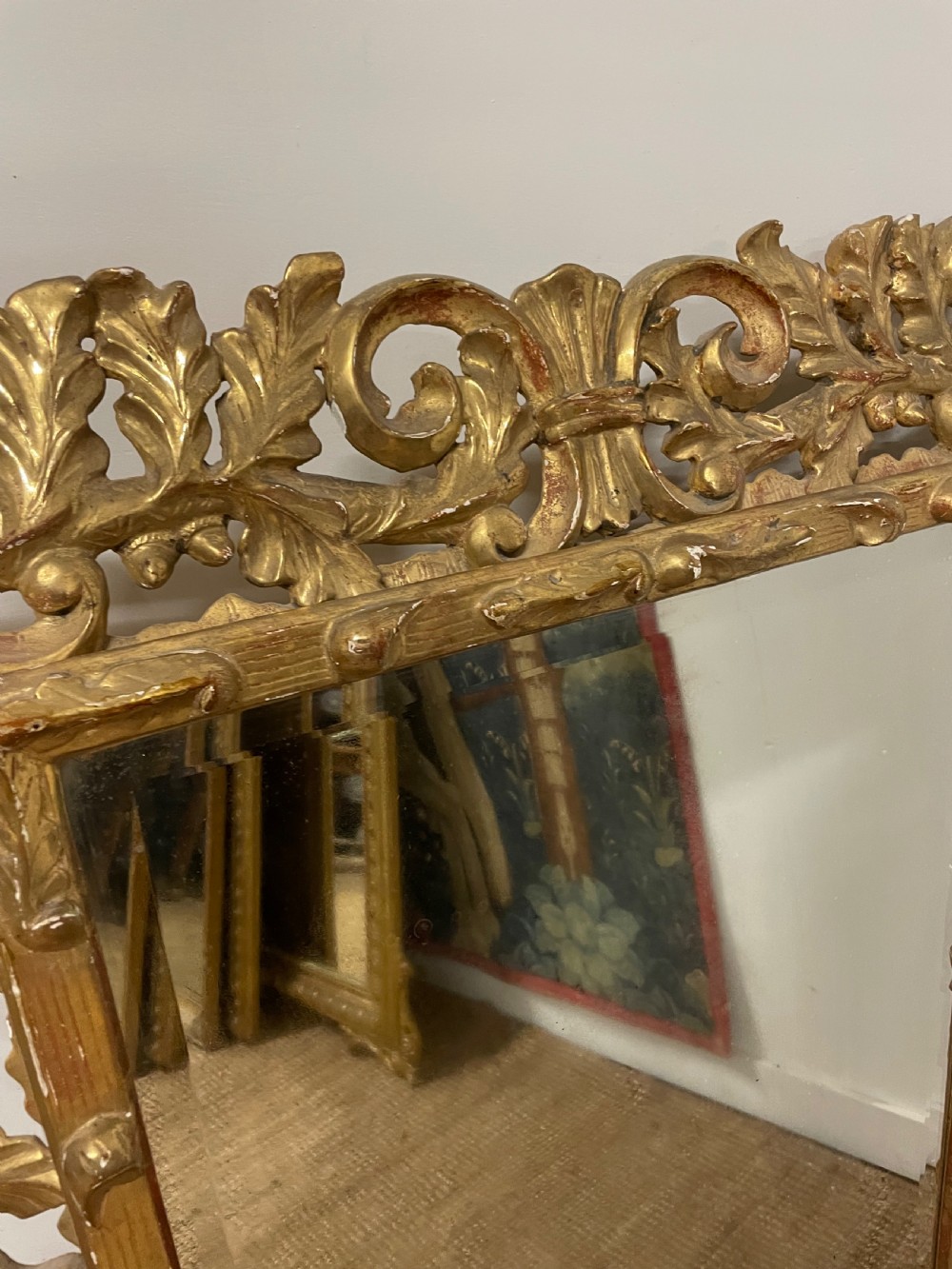 19th century carved wood gilt mirror  View IV