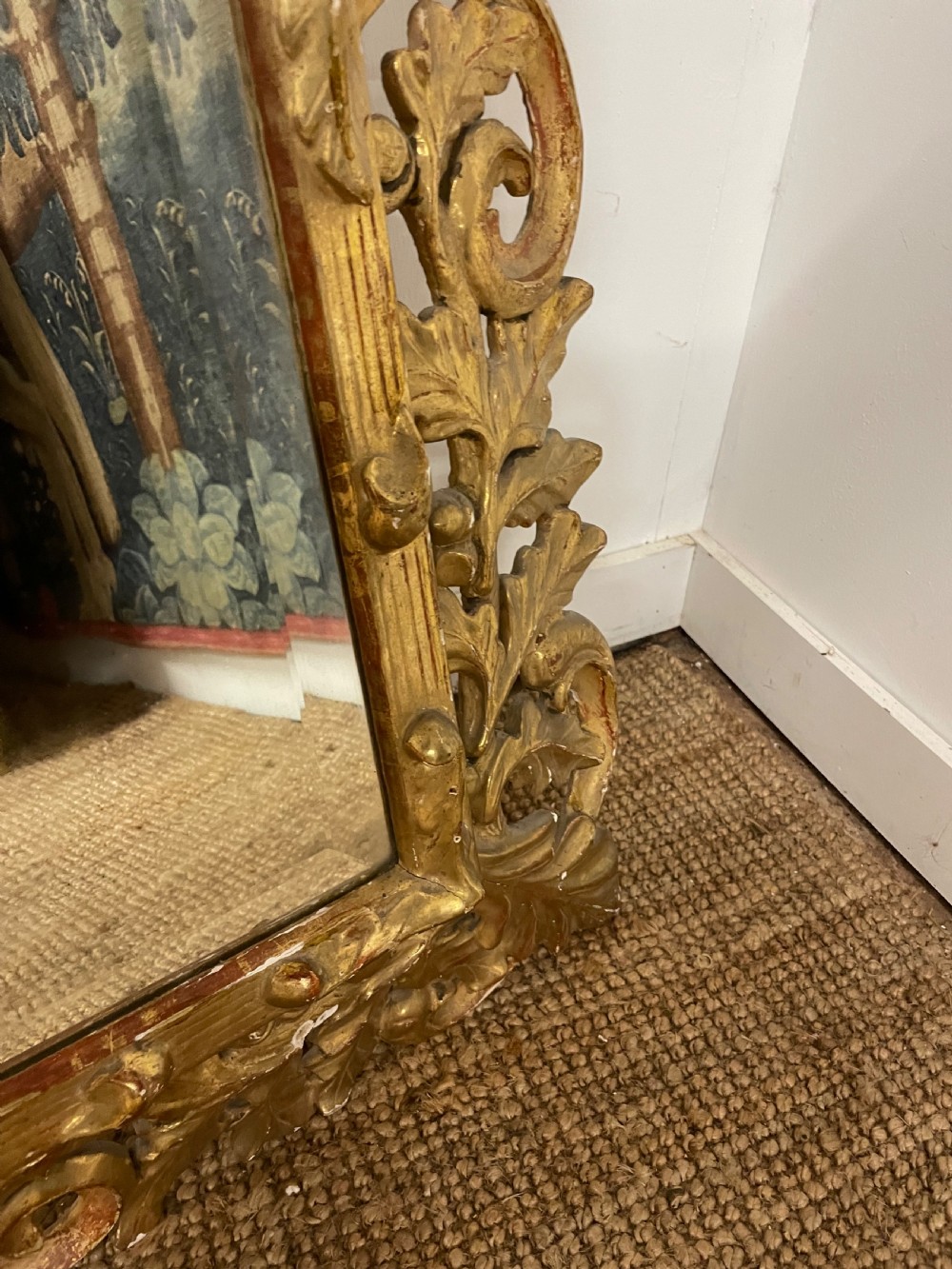 19th century carved wood gilt mirror  View V