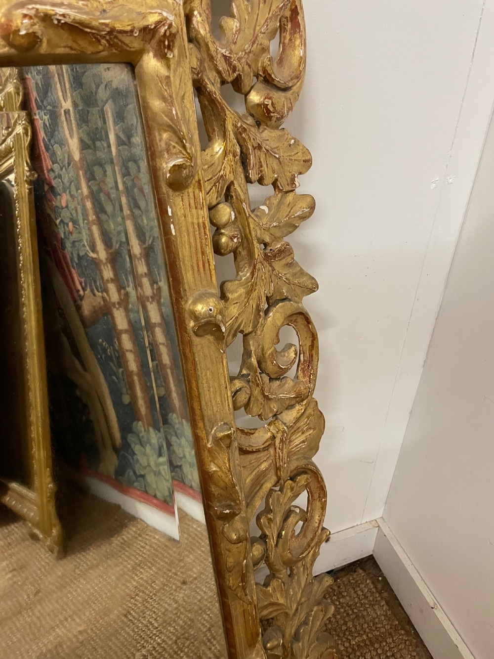 19th century carved wood gilt mirror  View VI