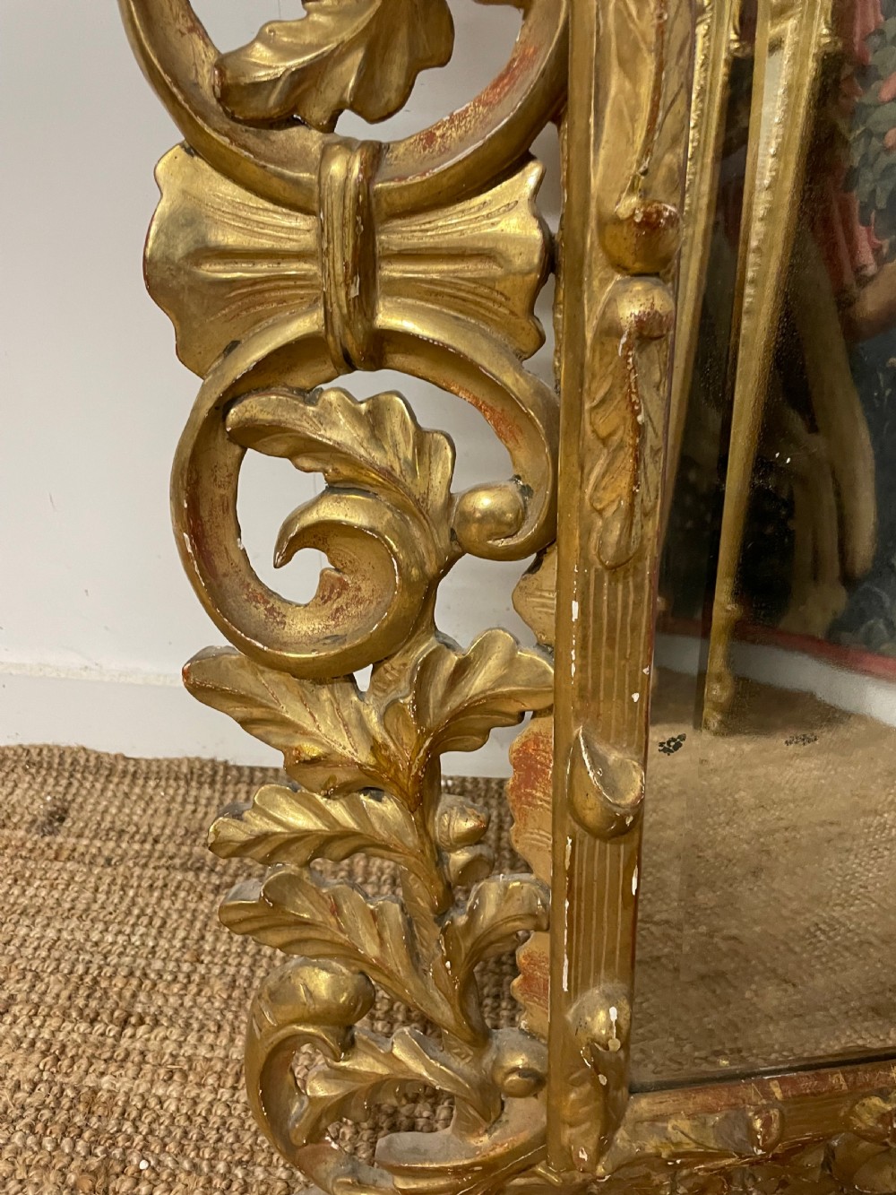 19th century carved wood gilt mirror  View XI