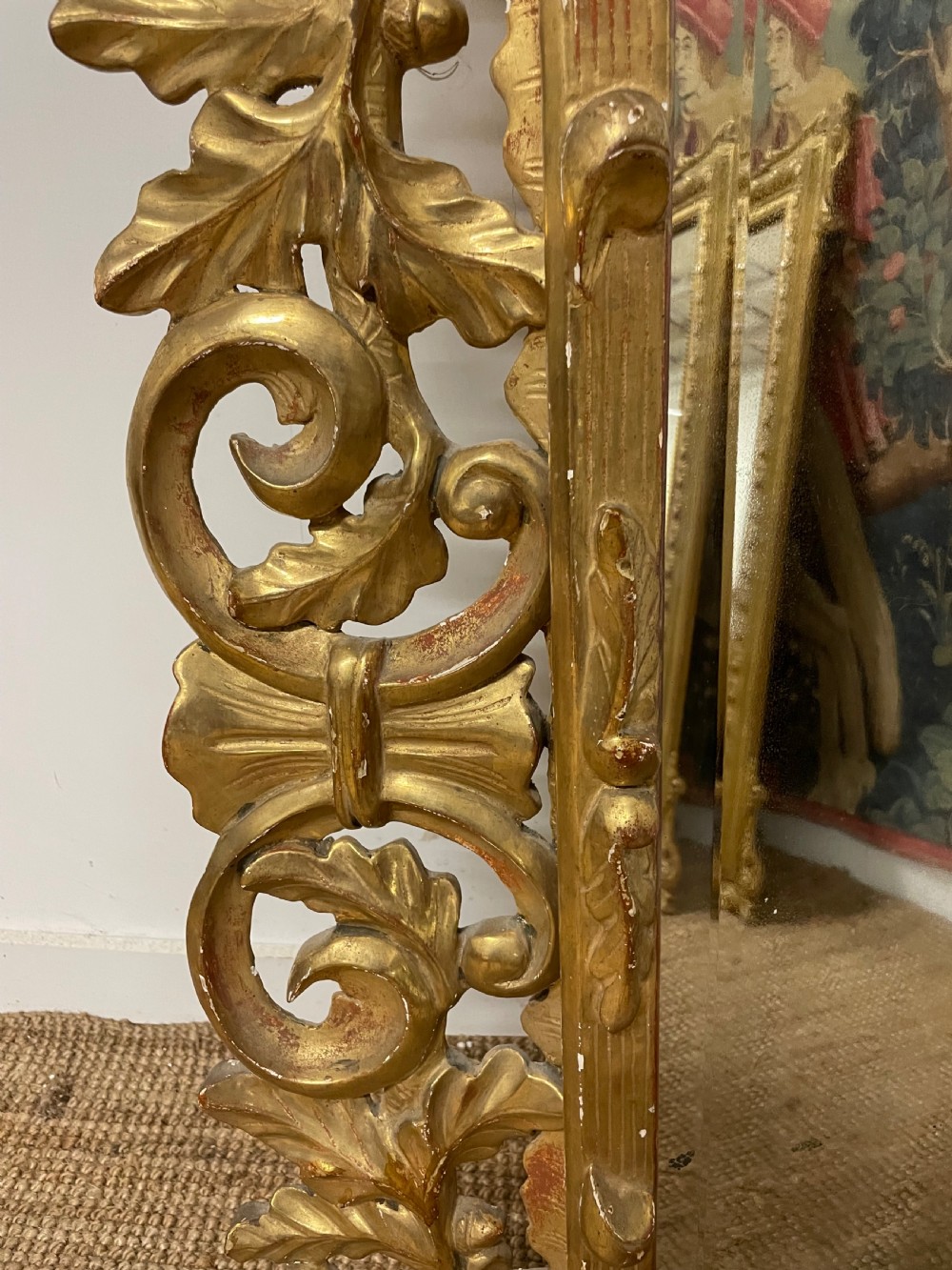 19th century carved wood gilt mirror  View XII