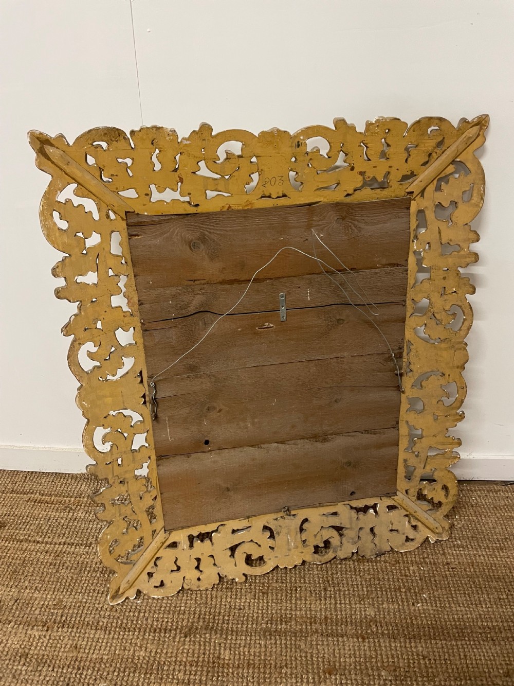19th century carved wood gilt mirror  View XV