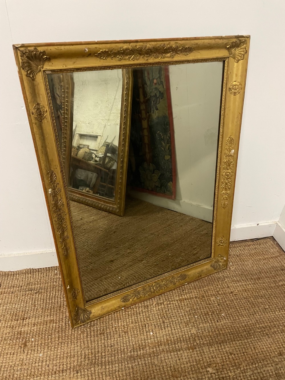 Antique French gilt mirror 106 x 80  View II