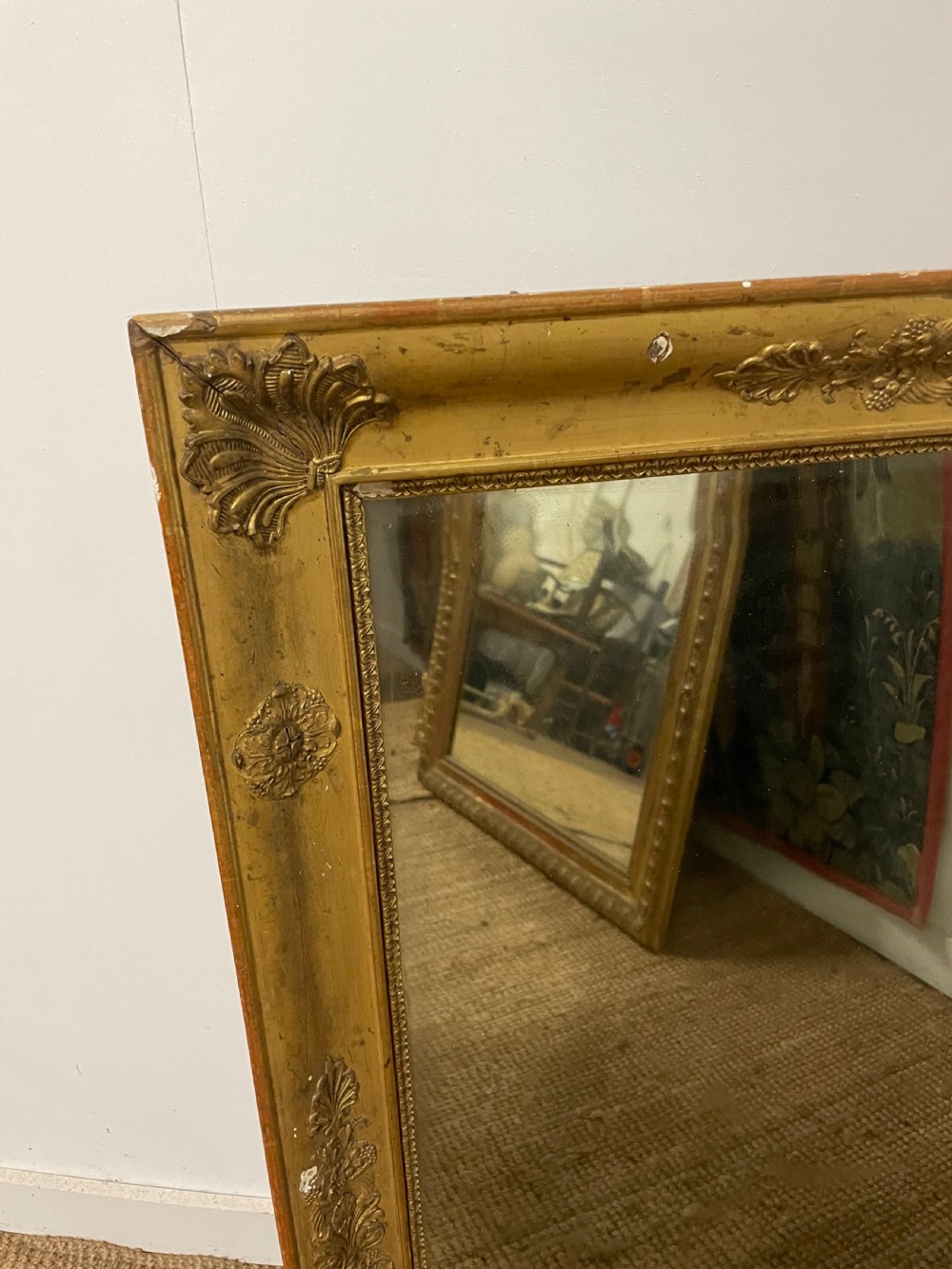 Antique French gilt mirror 106 x 80  View III
