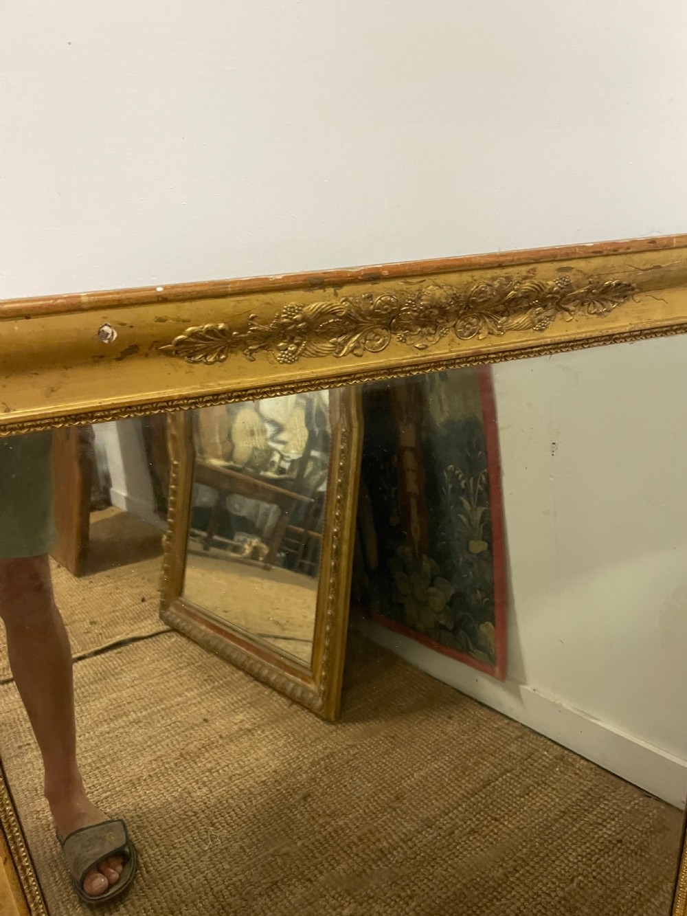 Antique French gilt mirror 106 x 80  View IV