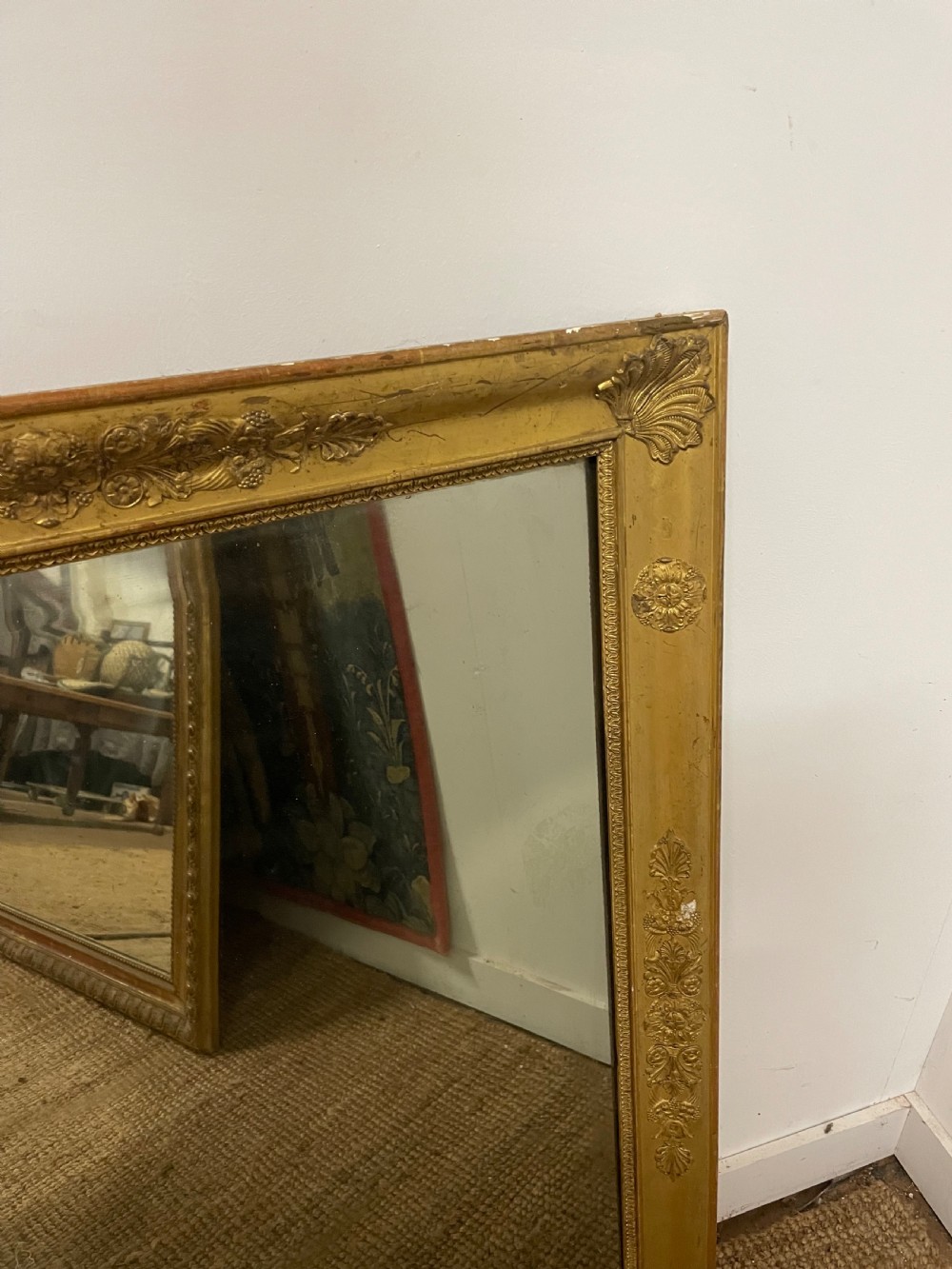 Antique French gilt mirror 106 x 80  View V