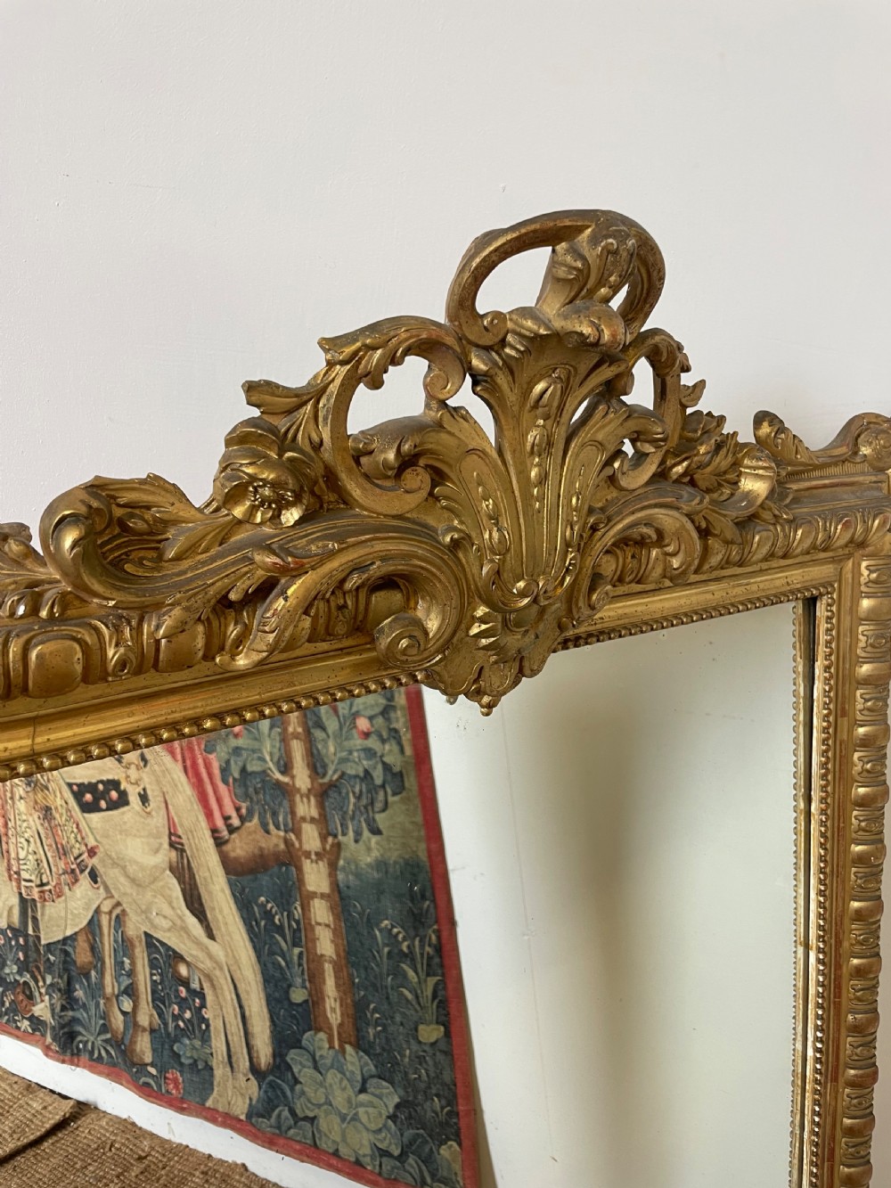 Decorative 19th French gilt mirror  View II