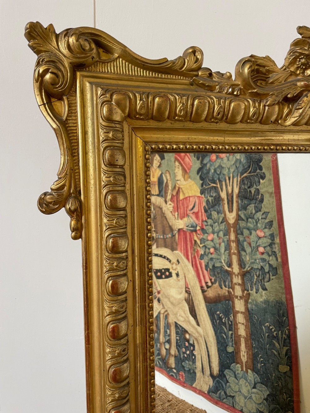 Decorative 19th French gilt mirror  View X