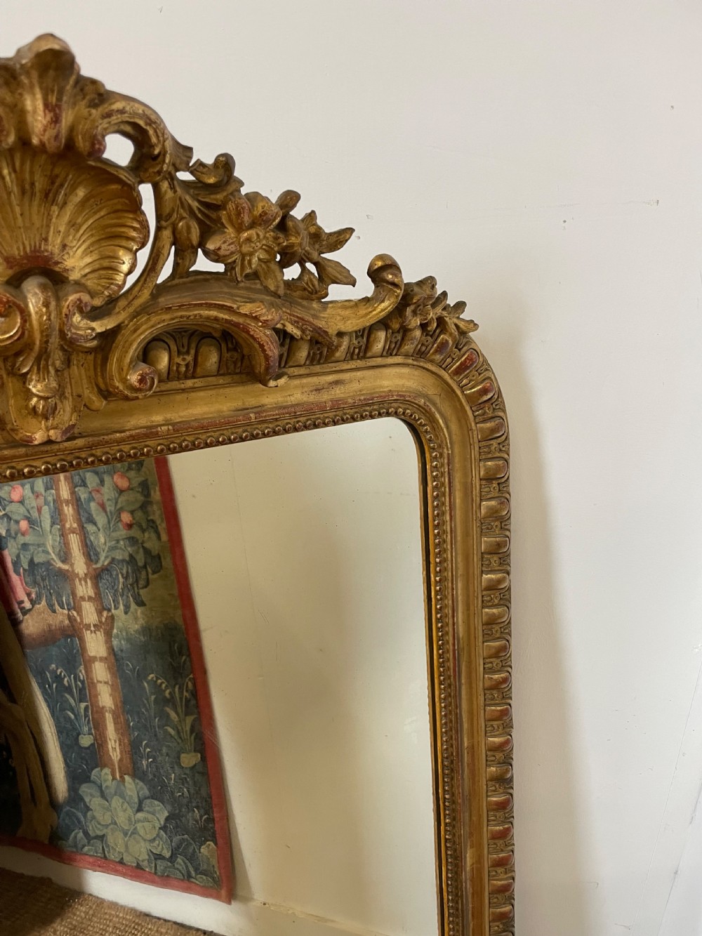 19th century French gilt over mantle mirror  View IV