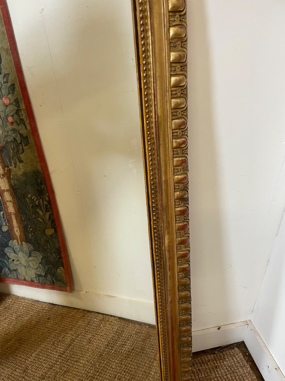 19th century French gilt over mantle mirror  View V
