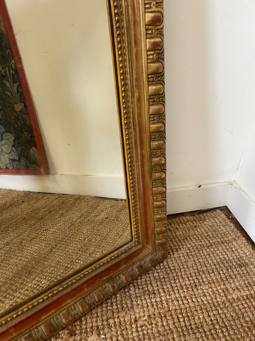 19th century French gilt over mantle mirror  View VI