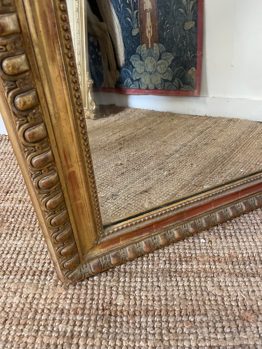 19th century French gilt over mantle mirror  View IX